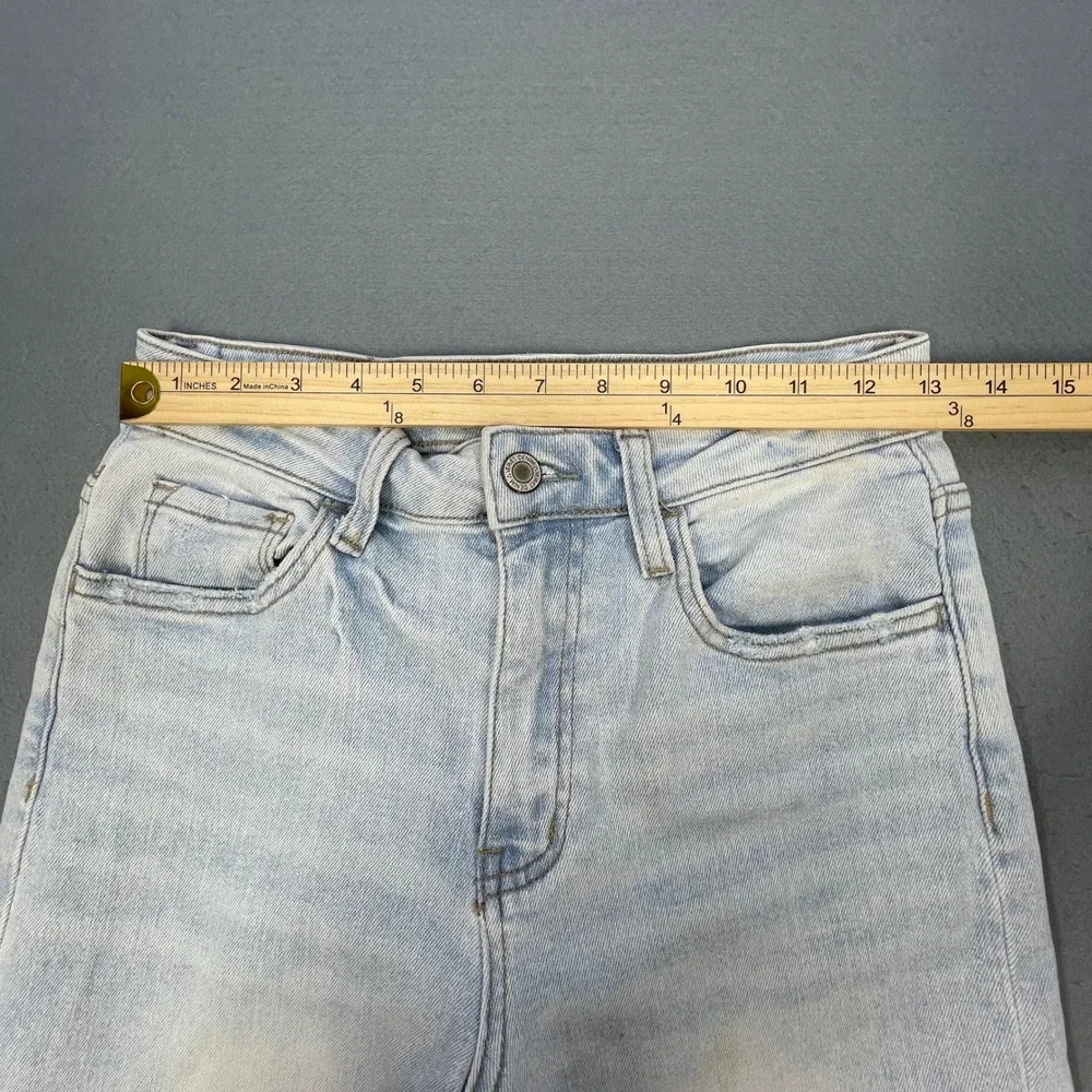Vervet Light Wash High Rise Cargo Straight Leg Jeans Women 26